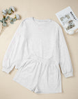 Bow Embroidered Pullover and Shorts Set