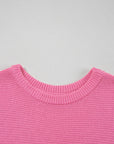 Solid Short Sleeve Side Slit Sweater Tee