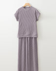 Leilany Corded Knit Short Sleeve Set