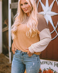 Colorblock Ribbed Long Sleeve Top