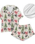 Baha Ranch Praying Cowboy Christmas Cowgirl Western Satin Pajamas Short Set