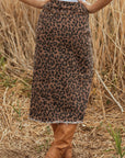 Jadecara Frayed Midi Skirt