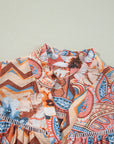 Floral Button-Up Shirred Cuff Shirt