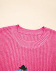 Western Cowboy Embroidered Round Neck Sleeveless Sweater