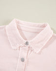 Colorblock Corduroy Reverse Seam Pocketed Shacket