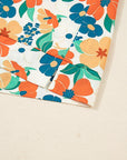 Lily Print Bracelet Sleeve Blouse