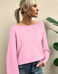 Solid Knit 3/4 Sleeve Dolman Sweater