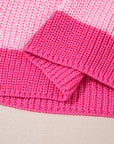 Stripe Colorblock V-Neck Sweater T-Shirt