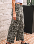 Leopard Denim Straight Leg Jeans