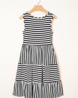 Stripe Scoop Neck Sleeveless Mini Dress