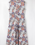 Floral Buttoned Sleeveless Wide Leg Jumpsuit