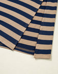 Stripe V-Neck Side Slit Maxi Dress