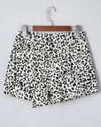 Leopard Denim Buttoned Overlap Shorts