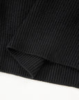 Ribbon Knot Backless Drop Shoulder Ribbed Sweater