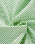 Stripe Shirred Cuff Button-Up Shirt