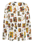 Baha Ranch Vintage Cowgirl Collage Western Print Long Sleeve Top