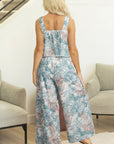 Tropical Palm Cropped Tank and Pants Set