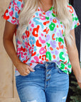 Ruthie Print Short Sleeve Blouse