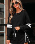 Varsity Stripe Pullover and Mini Skirt Set