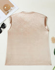 Metallic Round Neck Tank Top