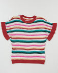 Molly Sleeve Colorful Textured Sweater