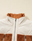 Elizabeth Patchwork Zipper Stand Vest