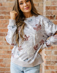 Salem Striped Sleeve Casual Sweatshirt
