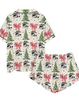 Baha Ranch Praying Cowboy Christmas Cowgirl Western Satin Pajamas Short Set