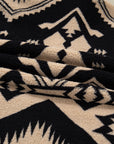 Plus Size Western Aztec Fleece Half Button Sweatshirt