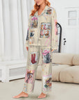 Baha Ranch Danilo Painted Cowgirl Satin Long Pajamas