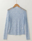 Floral Sheer Lace Long Sleeve Top