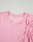 Bow Applique Short Sleeve T-Shirt