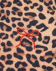 Leopard Bow Embroidered Pullover and Pants Set