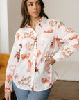 Western Rodeo Cowgirl Buttoned Long Sleeve Shirt