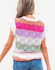 Alena Hollowed Knit Scallop Edge Sweater Vest