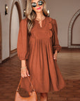 Yaranina Pleated Corduroy Mini Dress