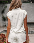 Gianna Bow Half Zip Tank and Shorts Set