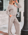 Varsity Stripe Crewneck Pullover & Sweatpants Set