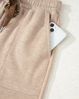 Leopard Corduroy Drawstring High Waist Pants