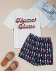 Sylvia Claus Plaid Letter Tee