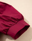 Rivet Embellished V-Neck Short Puff Sleeve Blouse