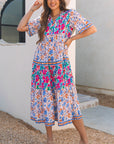 Siena Mixed Floral Short Sleeve Dress