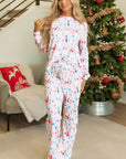 Alana Christmas Pattern Long Sleeve Top