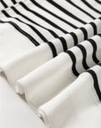 Stripe Raglan Sleeve Side Slit Sweatshirt