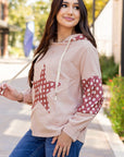 Hallie Star Pattern Drawstring Hoodie