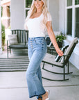 Kyra Waist Distressed Flared Jeans