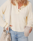 Evelyn Lantern Sleeve Henley Sweatsuit