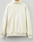 Stripe Contrast Collared Patchwork Sweatshirt