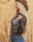 Amanda Sleeve Mesh top Long Sleeve Top