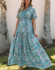 Aila Boho Holiday Ruffle Tiered Maxi Dress